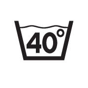 Normal wash, Max 40˚C
